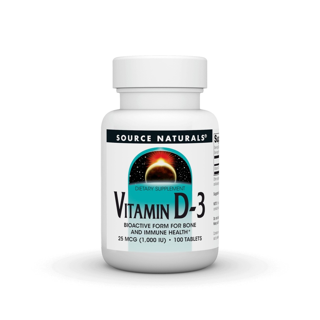 Fonte Naturals Vitamina D-3 1000 iu Supporta Bone & Immune Health* - 100 compresse