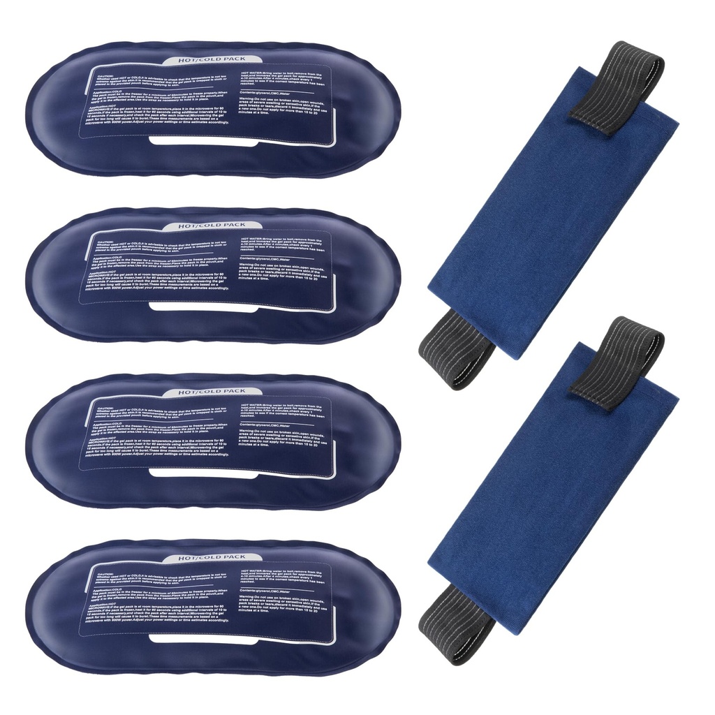 Pacchetti di ghiaccio per lesioni riutilizzabili, 4 pacchetti di gel caldi e freddi e 2 pacchetti regolabili involucri flessibili del gel per le braccia posteriori delle spalle Ginocchiere e le gambe di recupero delle lesioni, Alleviare Joint and Muscle Pain Relief