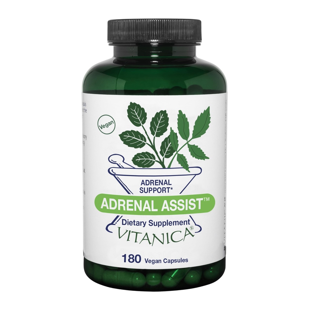 Vitanica Adrenal Assist, Supporto surrenale, Vegan, 180 Conte