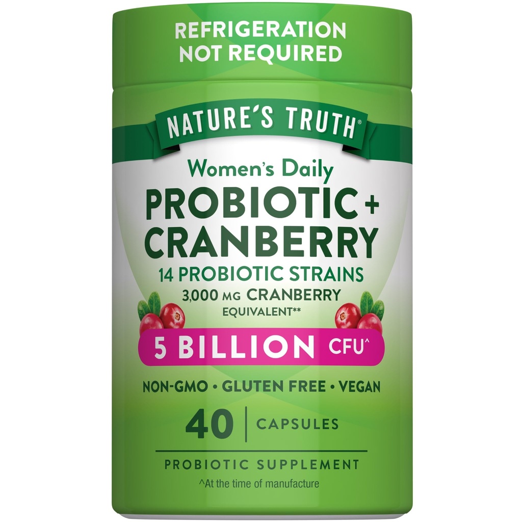 Probiotici di verità della natura per le donne | 5 miliardi di CFU Quotidiano | 40 capsule vegetariane | con mirtillo | Non OGM & Gluten Free | Nessuna refrigerazione necessaria