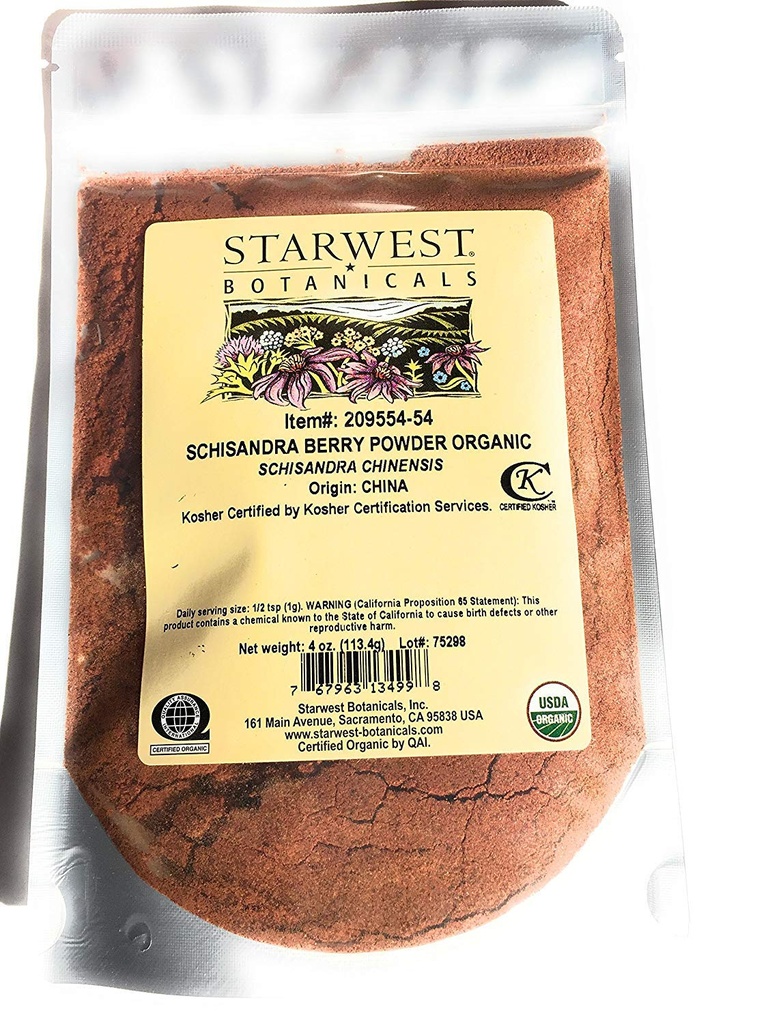Schisandra Berry Powder Organic 4 oz Botanica StarWest