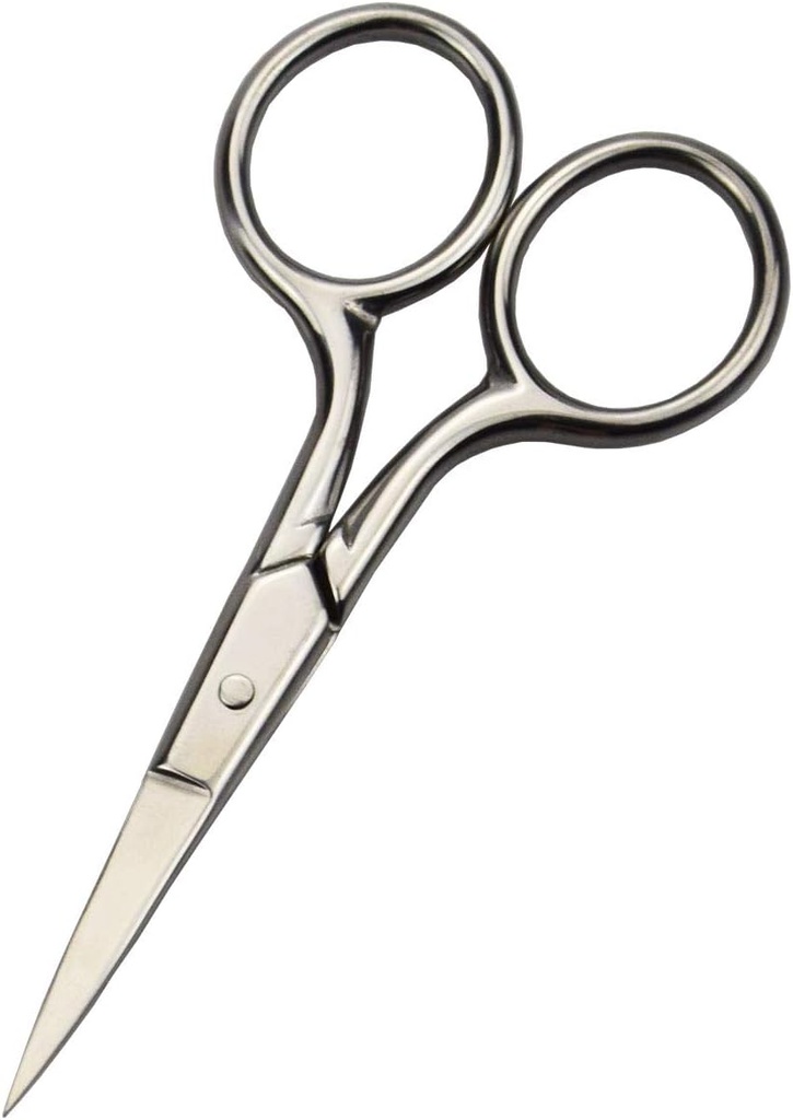 Forbici da toilette professionali per la rimozione dei capelli facciali e per la rimozione del naso dell'orecchio in acciaio inossidabile Fine Straight Tip Forbici da uomo