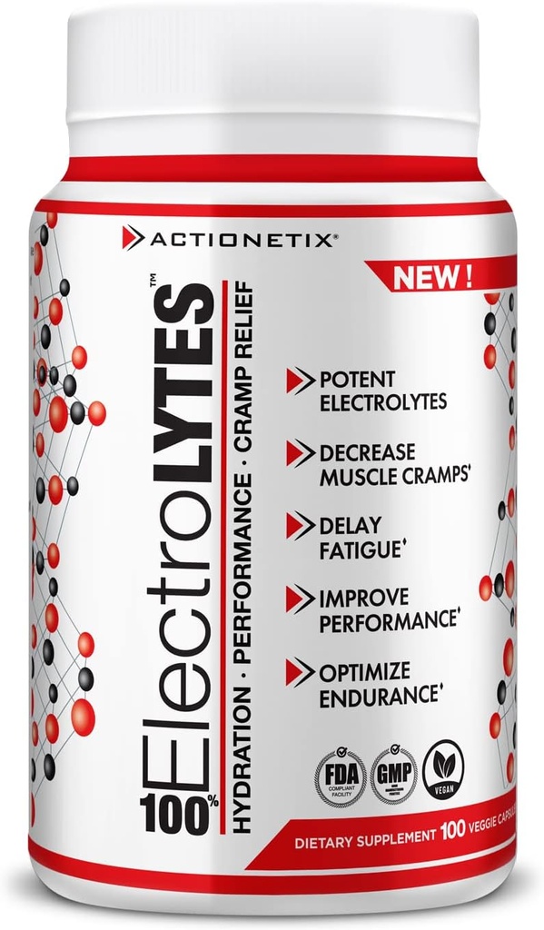 Elettroliti (100 caps) - Compresse di idratazione - Pillole di ricambio per elettroliti per una rapida e duratura reidratazione – Stimolant Free Electrolyte Capsule, Capsule di sale, Tabs di sale, Pillole di idratazione