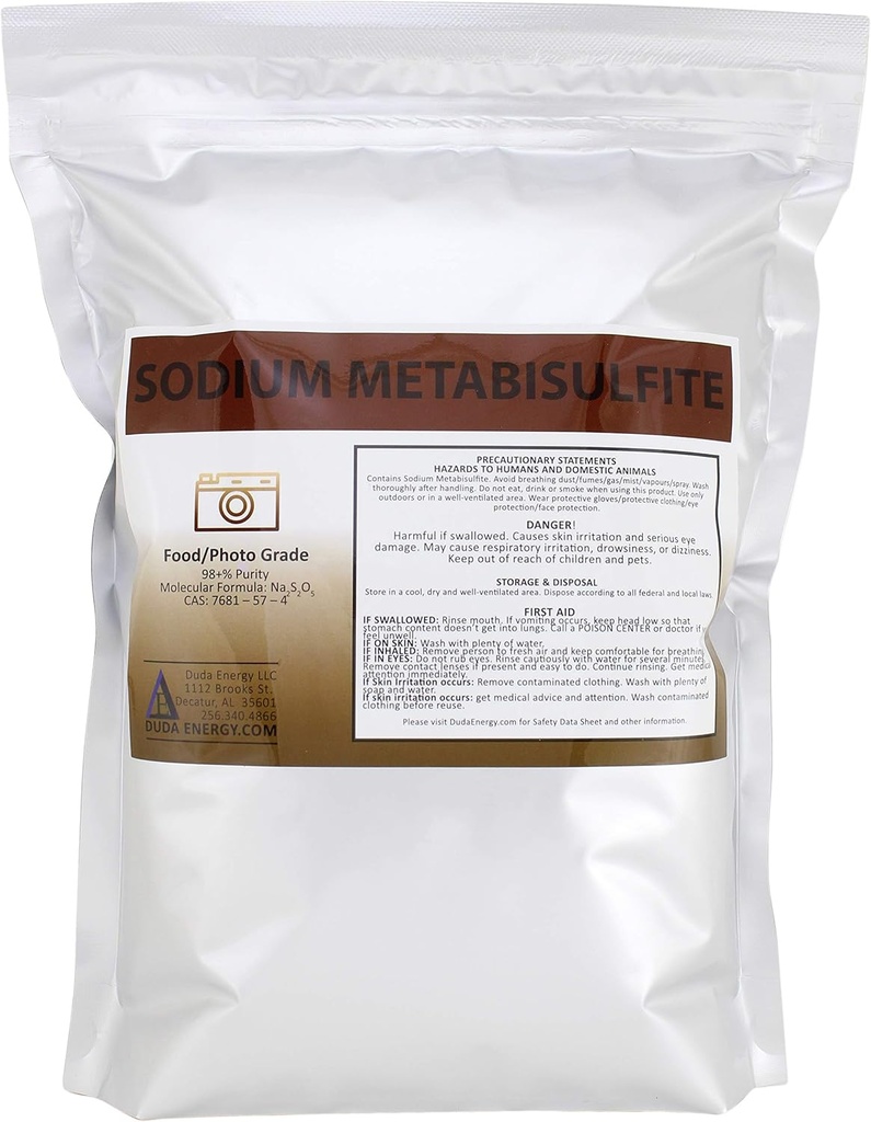 Duda Energy meta05 Sodium Metabisulfite Food Grade/Foto Grado 98, 5 lb.