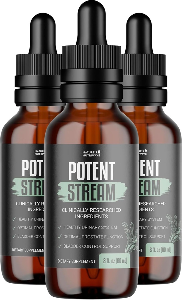 PotentStream Drops - Formula originale, Integratore liquido naturale con estratti vegetali | 100% naturale, Made in USA, Alimentazione 3 mesi