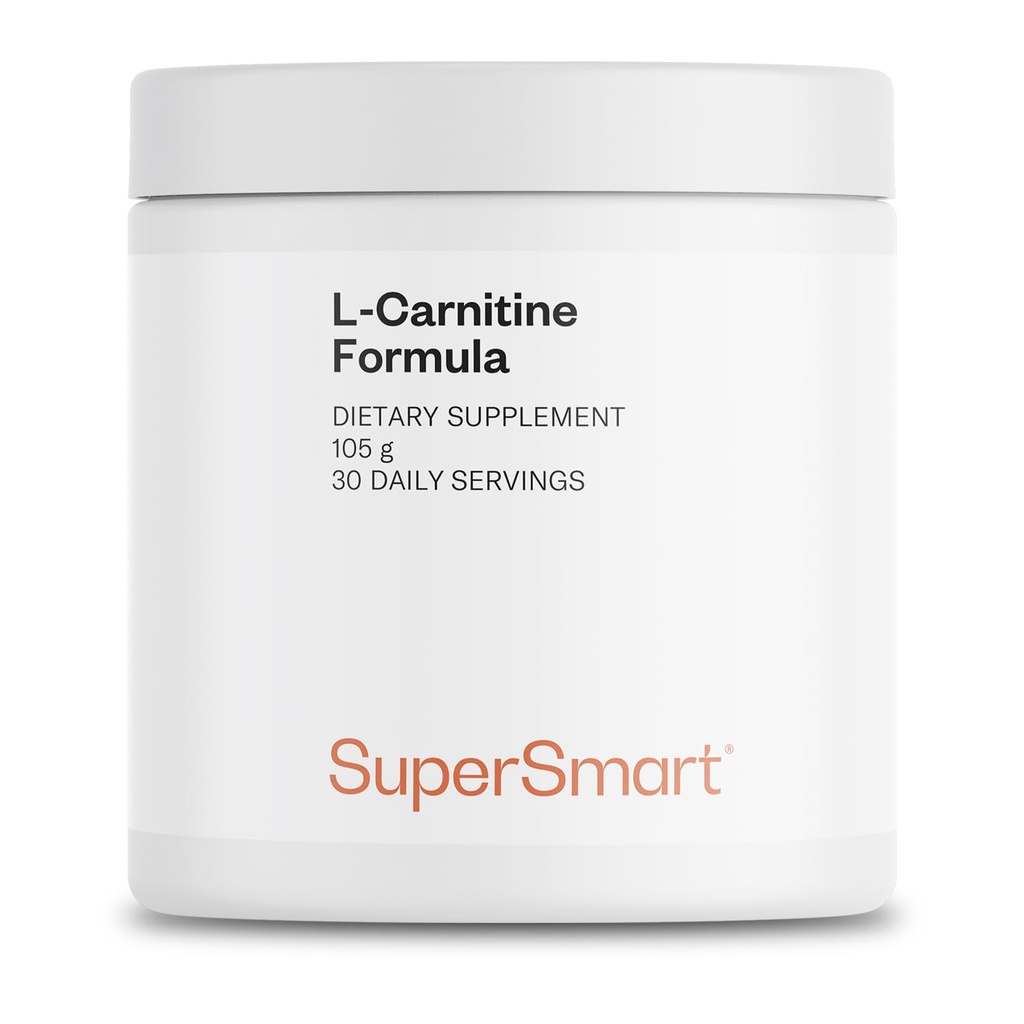 Supersmart - L-Carnitina Formula (Natural Limone Flavor) - 2-in-1 con Acetil L-Carnitina & L-Carnitina Tartrato Polvere - Aminoacidi Complesso Supplemento | Non-OGM & Gluten Free - 105 g