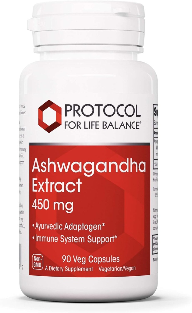 Protocollo Ashwagandha 450mg - Supporto Immune, Adaptogen Ayurvedic - 90 Caps Veg