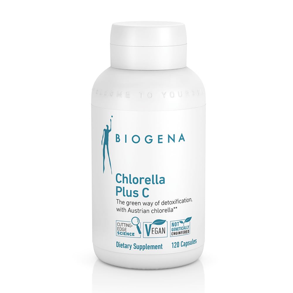 BIOGENA WISSEN SCHAFFT GESUNDHEIT Chlorella Plus C – Green Alga Supporting Detox** – Capsule con 900 mg Organic Chlorella Vulgaris Powder - Supplemento non OGM
