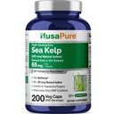 NusaPure Sea Kelp Natural Iodine 325mcg 10:1 Extract, 65 mg Equivalente a 650 mg Capsule 200 Count (non OGM, Vegan)