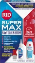RID Super Max Lice Trattamento Kit, Uccide Lice & Super Lice & Uova + 24/7 Lice Defense, Pesticidi Gratis, 3.4 FL OZ Soluzione + 6.8 FL OZ Difesa giornaliera Shampoo & Condizionatore + Nit rimozione Comb