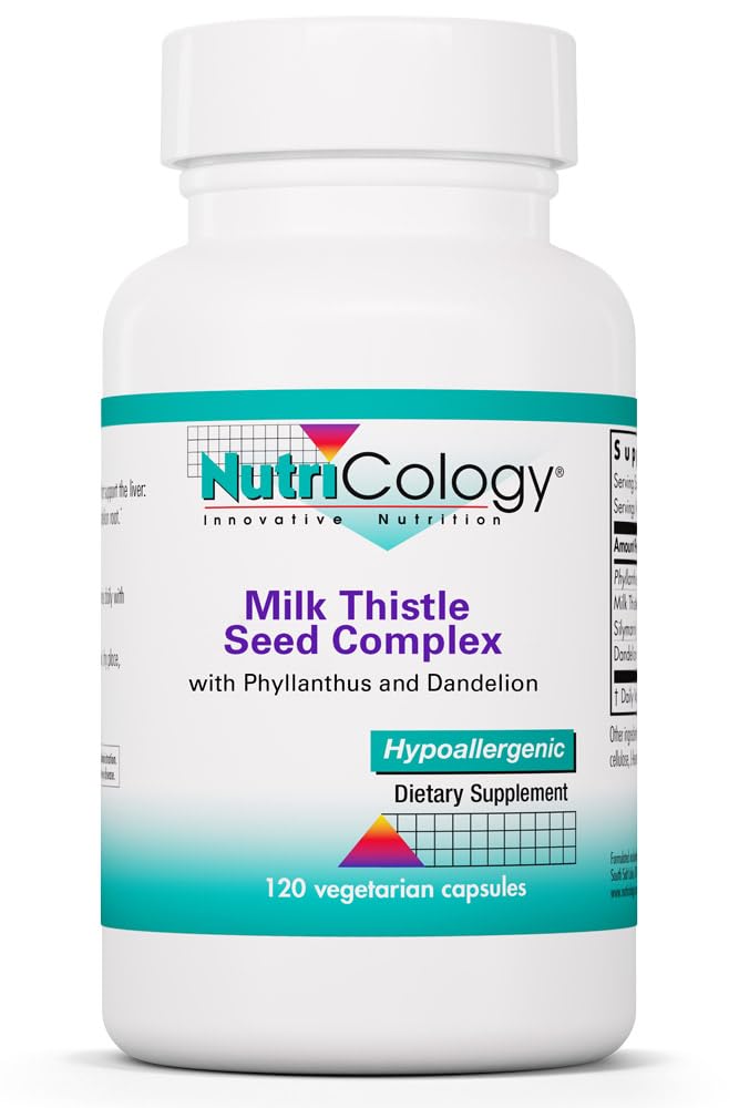 Nutrizione Phyllantus Complex Supplemento - Supporto per la salute del fegato, cardo del latte, dadelione, disintossicazione, pulizia, capsule vegetariane - 120 Conte