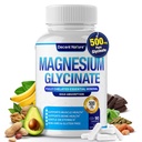 Magnesio Glycinate 500mg Magnesio Supplemento - Chelato per l'assorbimento elevato & Biodisponibilità Supporto Sonno, Muscolo, Bones, Cramps, Recupero & Energy, Vegan Non-GMO 90 Capsule