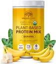 Banana - Polvere proteica basata sulle piante, Miscela proteica, Polvere proteica con vitamine e minerali, 20g di proteine, & Profilo di amminoacidi completo, Polvere proteica vegana