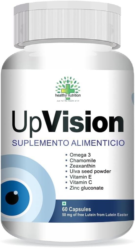 Generico Upvision Eye Care Supplemnt per la salute degli occhi con Omega-3, Vitamina E, VIT A, VIT C, Lutein, Zeaxanthin, VIT B2 Vegetariano 60 capsule-Pack di 1