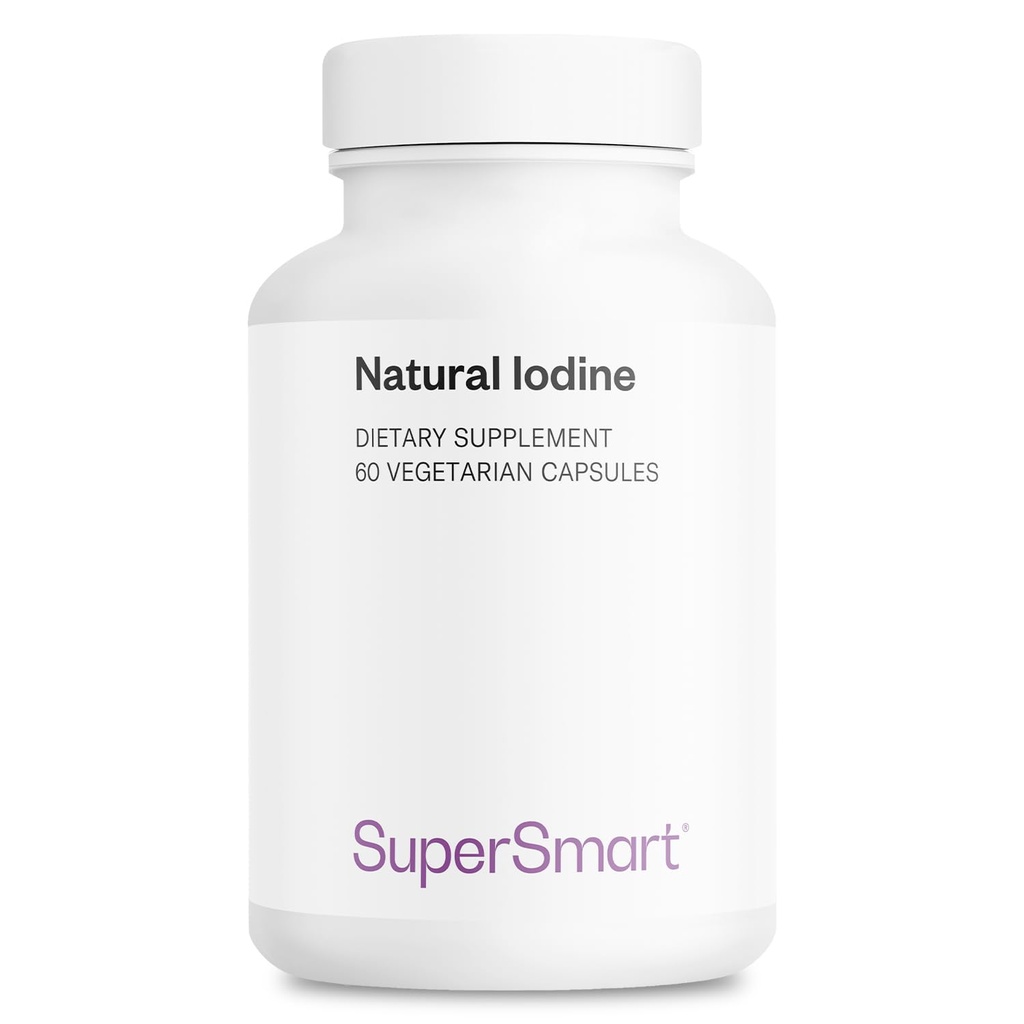 SuperSmart - Iodio naturale 1000mg al giorno (Patented & High Strength) - Pure Sea Kelp Iodine Supplement - 650ppm di iodio | Non-GMO & Gluten Free - 60 capsule vegetariane