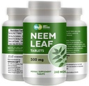 Tavole Neem - 100% Pure (Azadirachta Indica) (240 Conte - 500mg) 120 Giorni di alimentazione (1 Confezione)