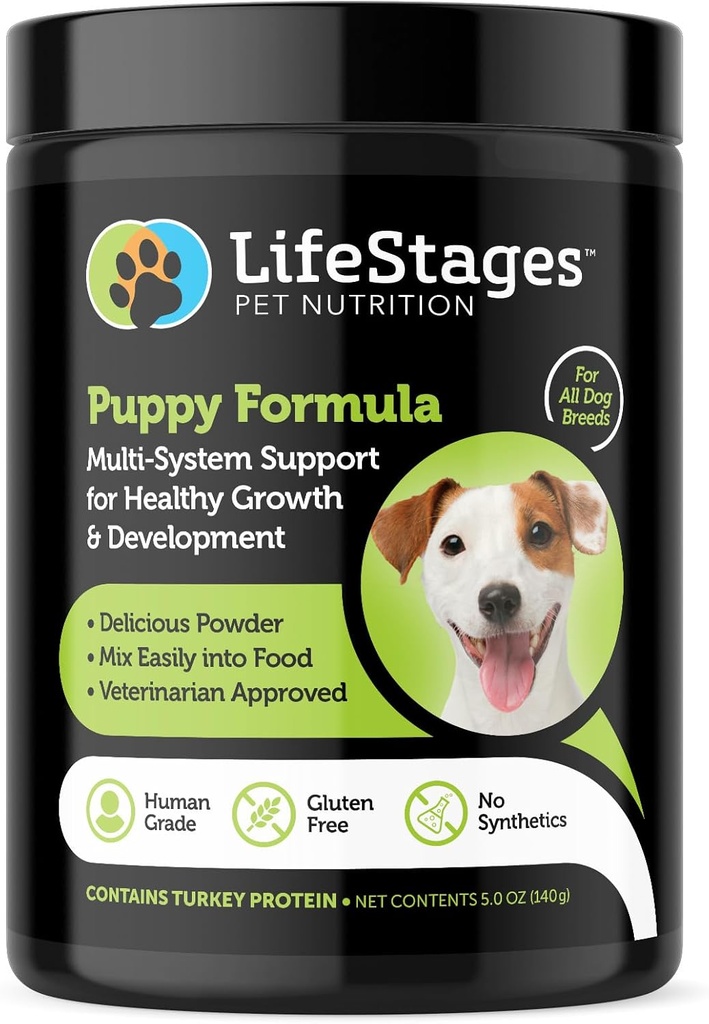 Fase 1: Puppy Formula 0-3 Anni per Dog Weight Gain, Muscle & Joint Development, Healthy Skin & Coat | Omega 3 & 6, Spirulina, Vitamina B6 & Probiotics - Vet Approvato