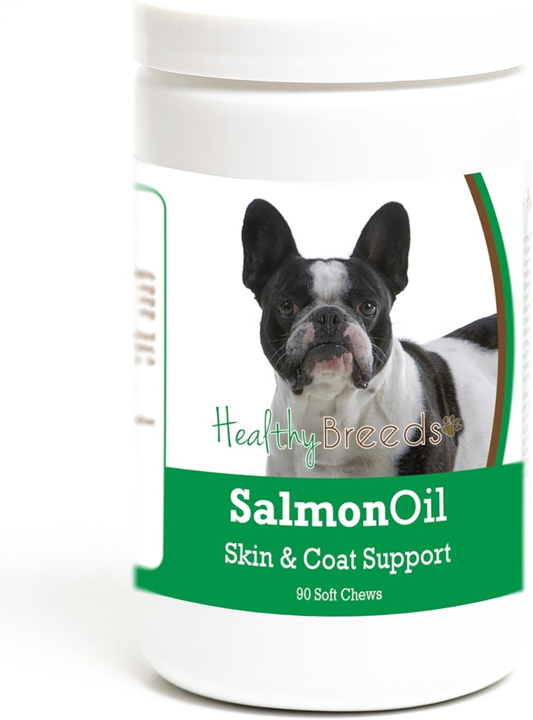 Allevamenti sani Francese Bulldog Salmon olio Soft Chews 90 Conte