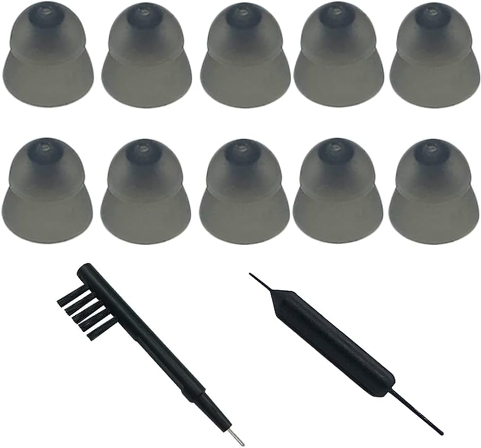 Cuffie per apparecchi acustici Fumose Docce Chiudere i Dom Punte per l'orecchio per ReSound Sure Fit Style RIC RITE e Amplificatore acustico aperto BTE con strumenti di pulizia Pulitore per spazzole e custodia (Smokey, Medium)