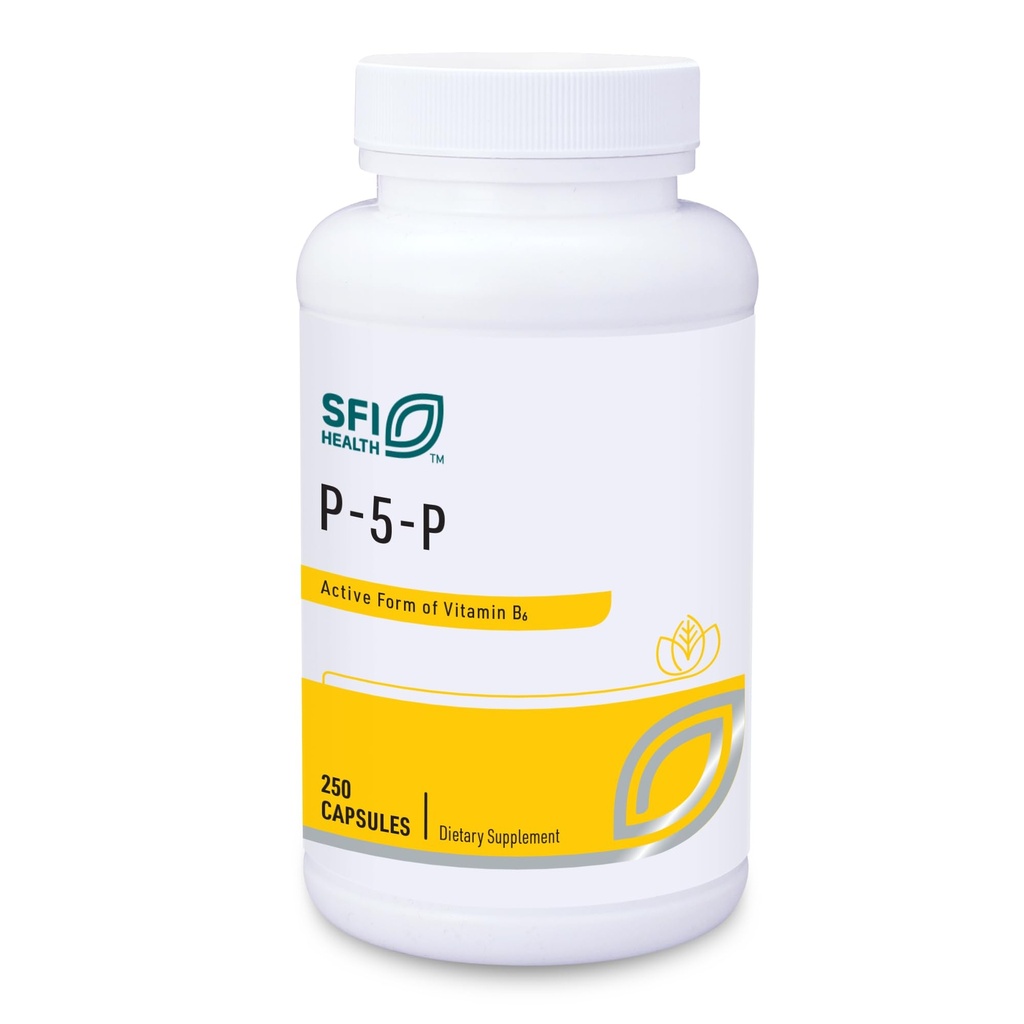Klaire Labs SFI Health P-5-P - 30 Milligrammi di vitamina B6 Pyridoxal-5-Phosphate per il supporto Metabolic & Liver, soluzioni anallergiche (100 capsule)