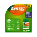 Zyrtec 24 ore Allergy Relief Tablets, Indoor & Outdoor Allergy Medicine con 10 mg Cetirizine HCl per Antihistamine Tablet, Rilievo di Allergies, 60 conteggio.