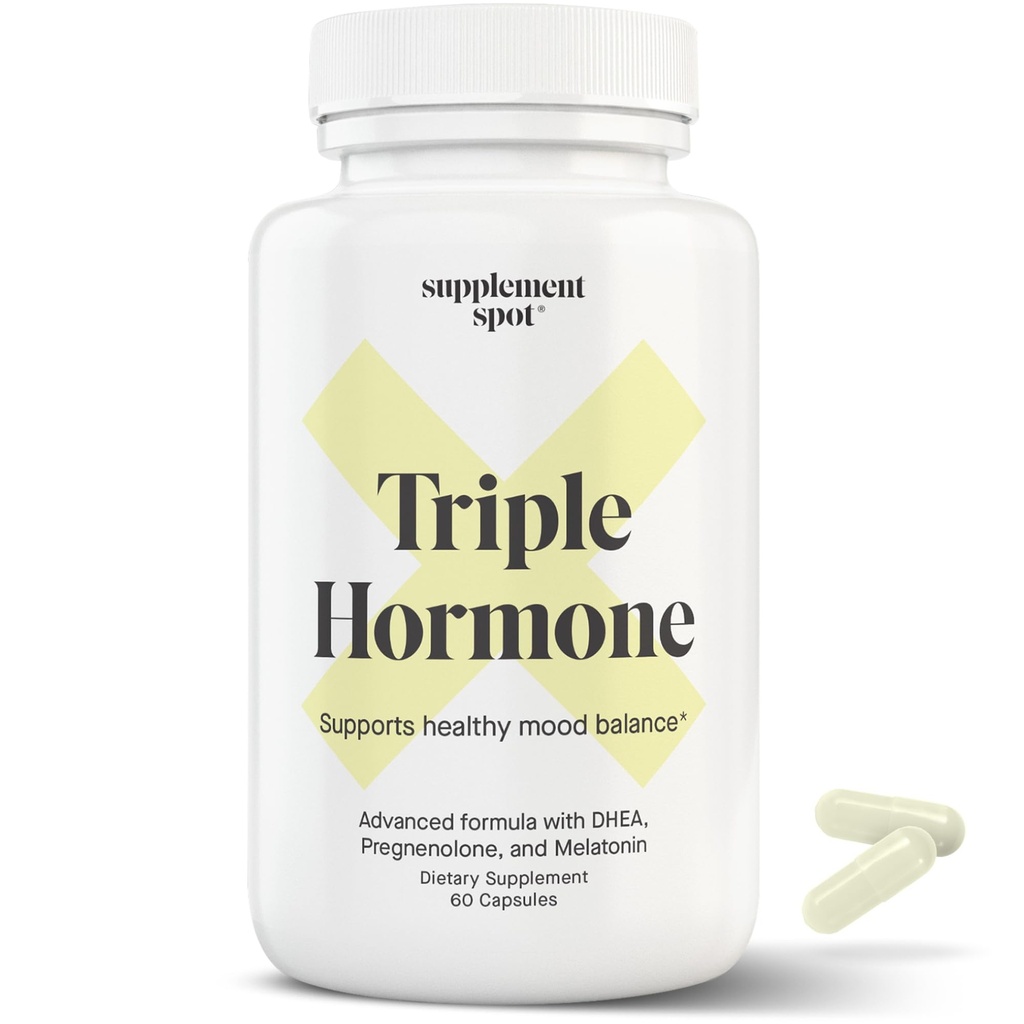 Natural Mood Balance Supplement w/Melatonin, DHEA & Pregnenolone - Formulato per aumentare l'energia negli uomini e nelle donne (60 capsule)