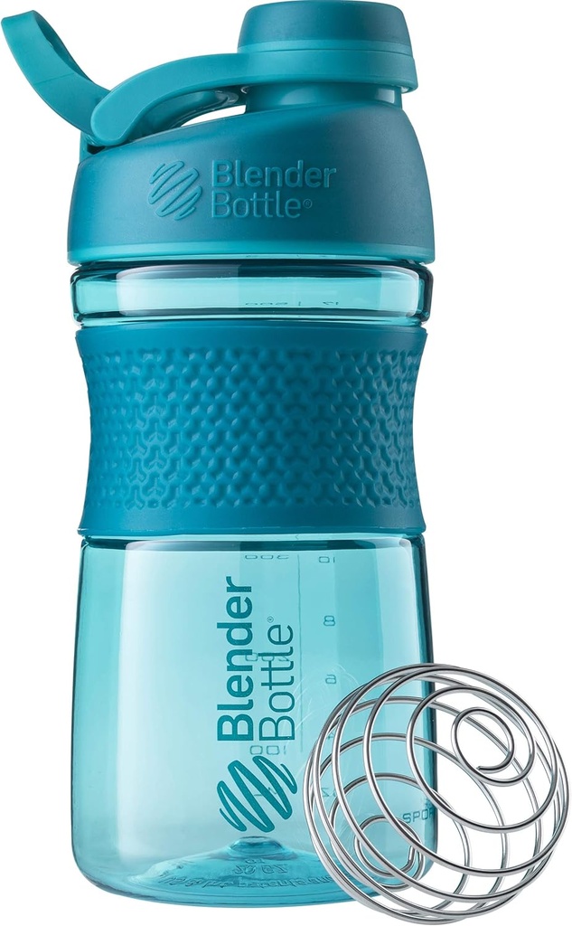BlenderBottle 20oz SportMixer Protein Shaker Bottiglie, Nero & Teal, Bundle di 2