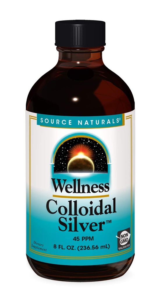 Fonte Naturals Wellness Colloidal Silver 45 ppm, Supporti Benessere Fisico* - 8 Fluid oz