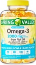 Convergenza massima cura Omega-3 da Fish Oil Eye Brain Bone & Heart Health Integratore alimentare Softgels, 2000 mg, 120 Conte