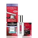 L'Oreal Paris Revitalift Acido Ialuronico + Siero Occhio Idratazione Caffeina per Cerchi Oscuri, Fragranza Free .67 fl. oz + Moisturizer Sample