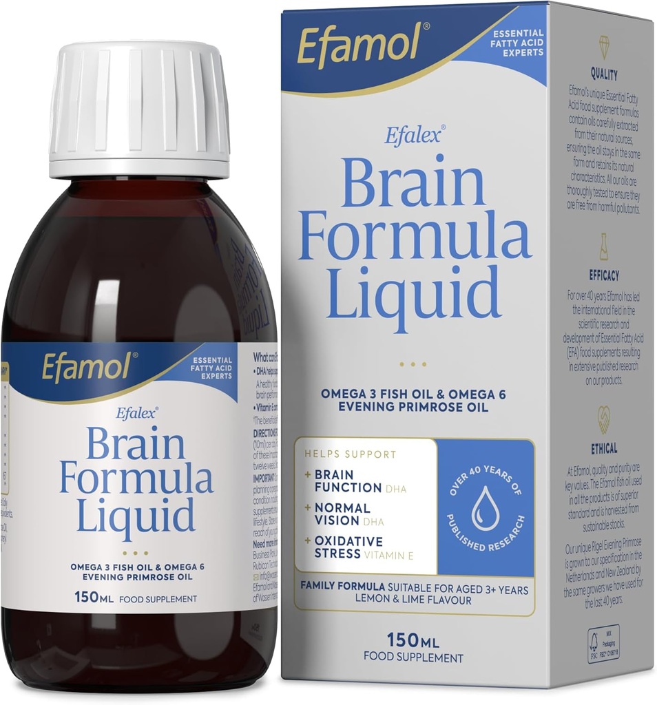 Efalex Omega 3 +6 Integratore alimentare Limoni & Lime Flavoured Liquid 150ml