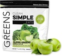Polvere di Super Greens, Polvere di Greens aromatizzata naturale con clorella, Spirulina, Superfoods & Fibra prebiotica, senza ingredienti artificiali, senza glutine, aroma di mela verde, 30 porzioni