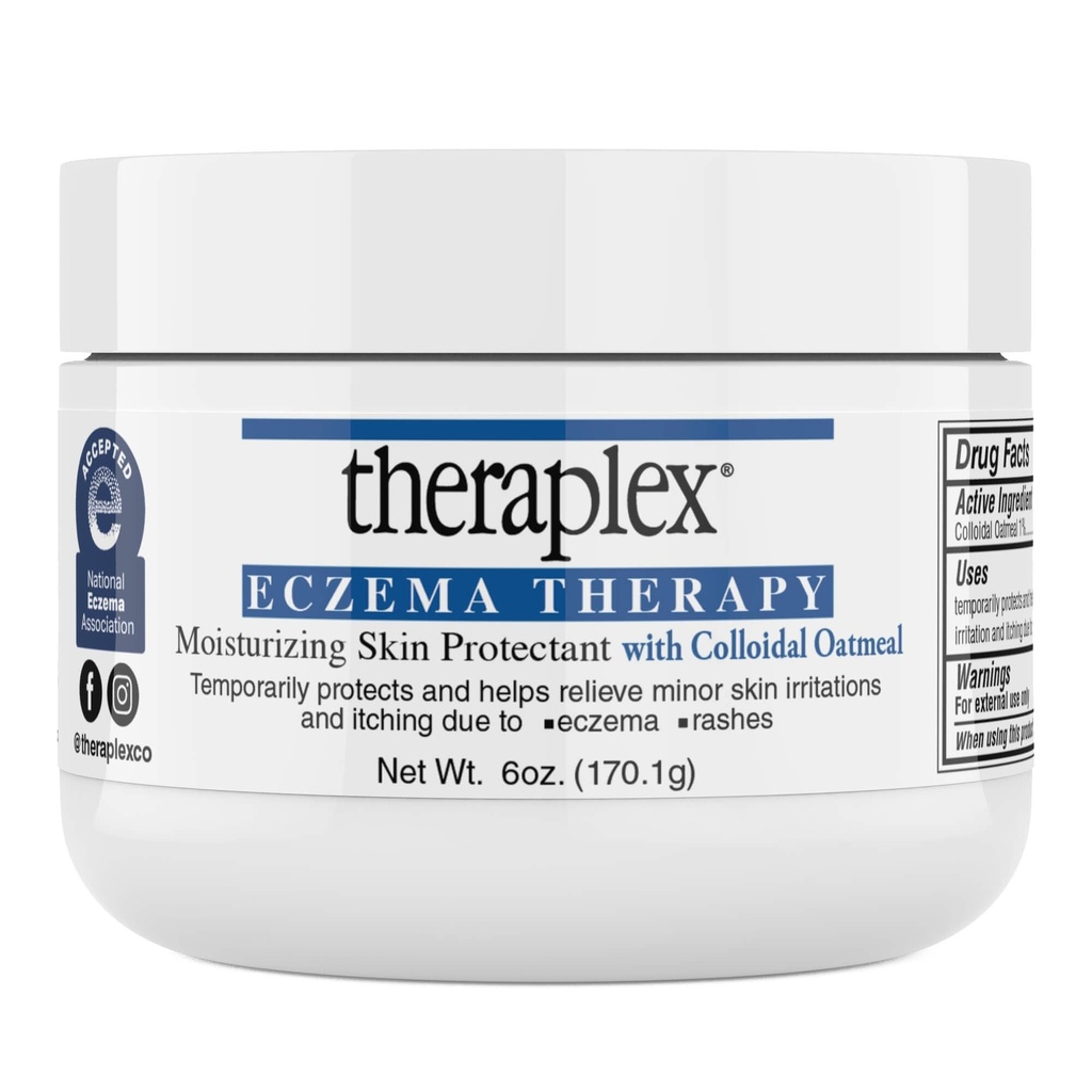 Terapia Eczema Theraplex (6 oz) - Protettore cutaneo idratante con farina di avena colloidale naturale, noncomedogenico e soluzioni anallergiche, senza fragranza - National Eczema Association Seal of Approval