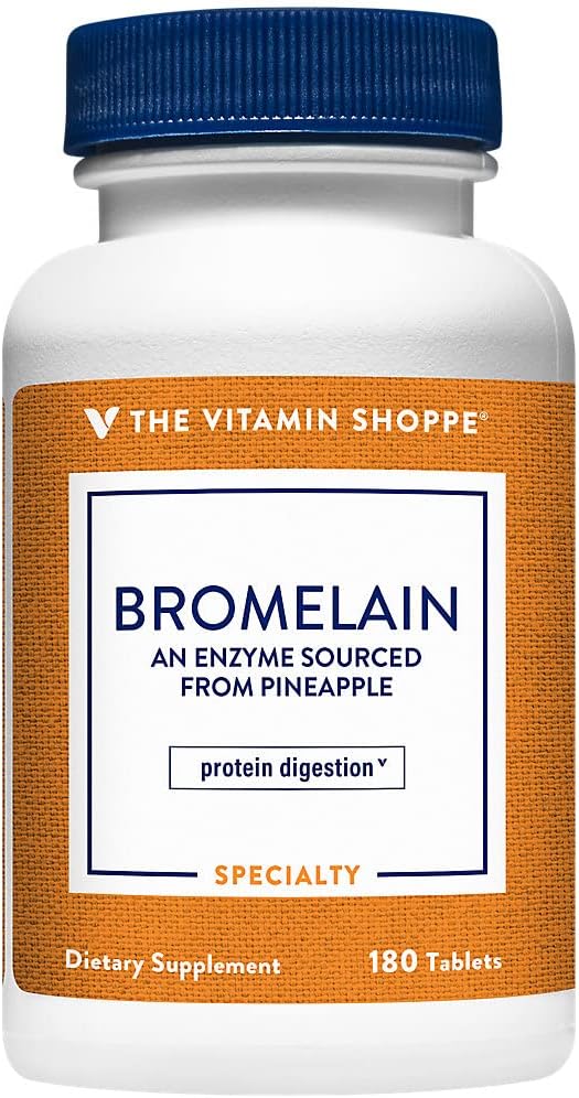 La vitamina Shoppe Bromelain 500MG & 2.000 GDU, Supporta la digestione e l'assorbimento delle proteine, Enzima Fonte da ananas (180 compresse)