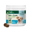 Petnc Natural Care Dog Skin and Coat Supplement (60 Chewables), Con Omega 3, EPA & DHA, Promuove la pelle sana e cappotto lucido, per cani 18 settimane e più vecchio, Liver Flavor