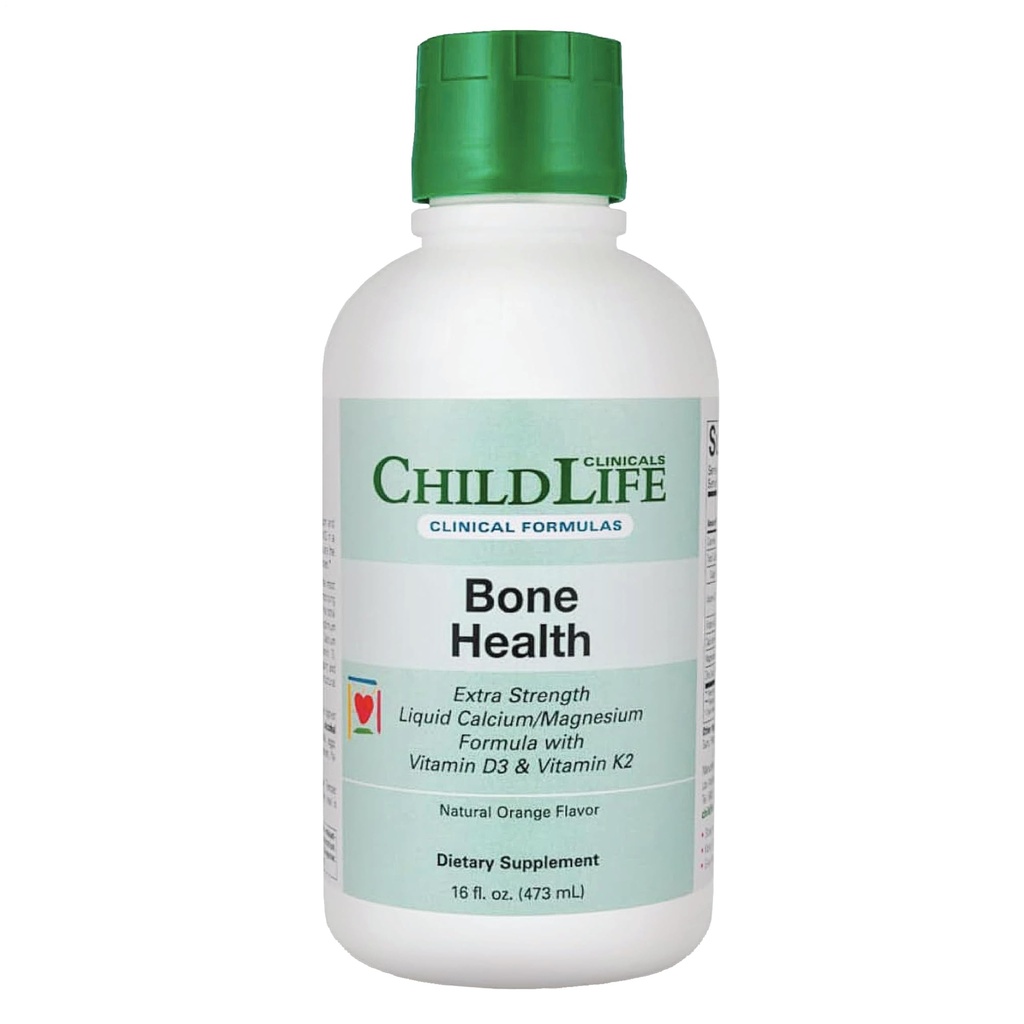 CHILDLIFE ESSENTIALS Cliniche Bone Salute - Baby Liquid Calcium, Kids Calcium Liquid w/ Magnesio, Zinco, Vitamina D3, per Bambini 6 mesi &amp; Su, Bambini - Arancione Flavor, 16 fl oz (1 Confezione)