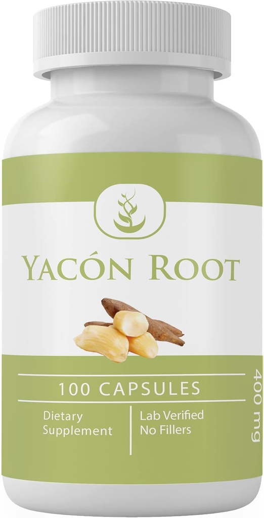 PURE ORIGINAL INGREDIENTI Yacon Root, (100 capsule) Sempre puri, nessun Additivi o Filler, verificati in laboratorio