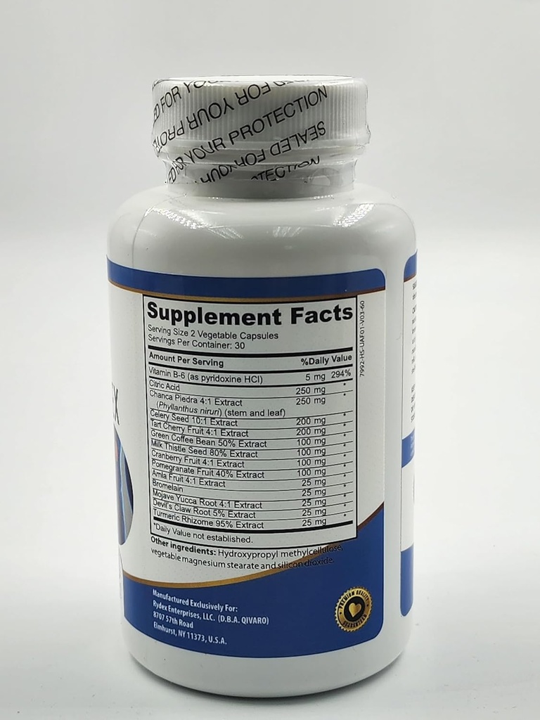 Uric Acid Pro - Supplemento naturale con mirtillo, celeria, ciliegia di tart, artiglio del diavolo e Estratto di chicco di caffè verde - 60 capsule vegetali