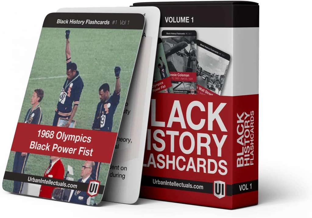 Urban Intellectuals Black History Flashcards - Volume 1 Famoso Black Cultural Holiday Trivia Playing Cards Attività educativa per adulti Classroom