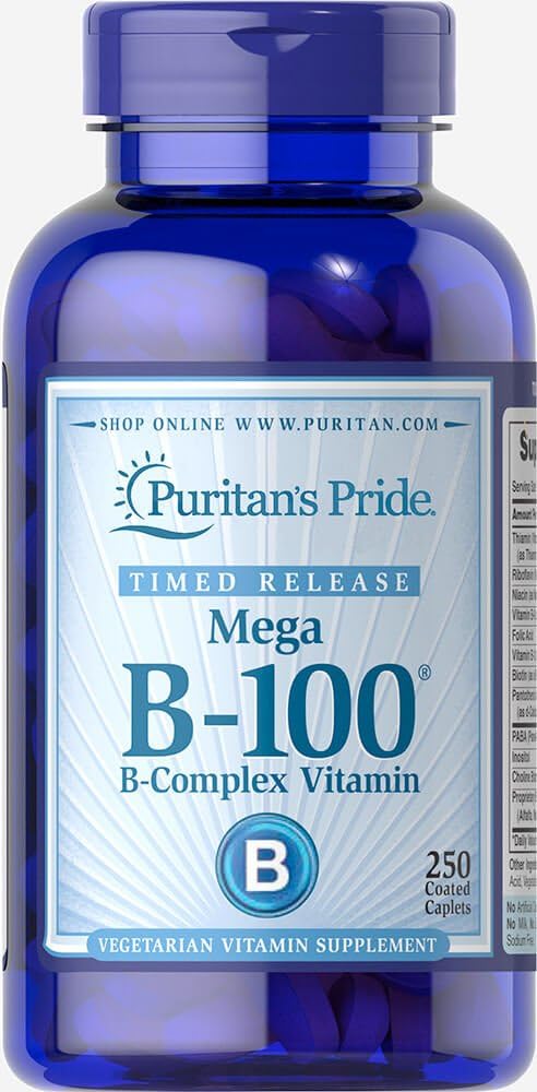 Puritan Pride Vitamina B-100 Caplette di rilascio Timed Complex, 250 Conte