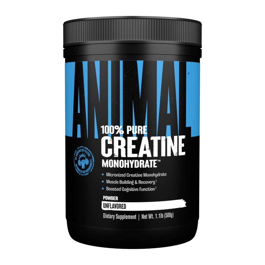 Creatina micronizzata animale, polvere monoidrata, non aromatizzata, 1,1 lb (500 g)