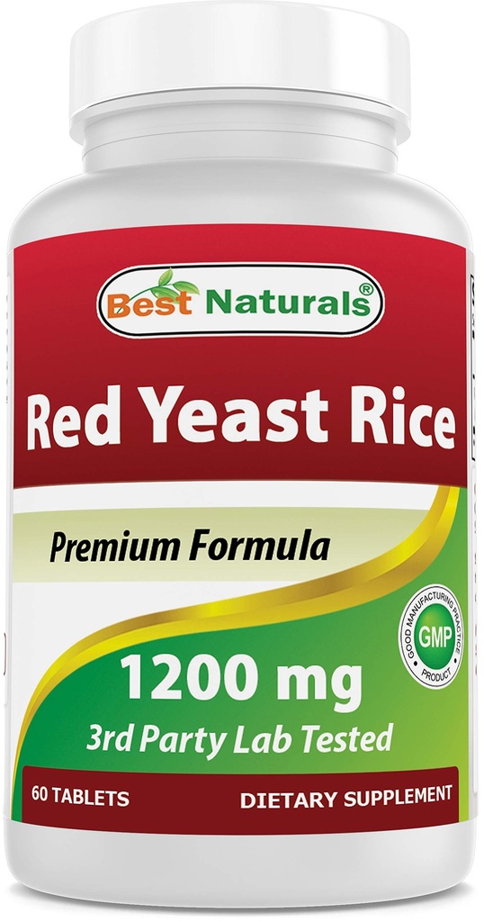 Migliori naturali riso rosso lievito 1200 Mg 60 compresse (Citrinin Free)