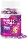 Hair, Skin & Nails Vitamine per le donne - Biotin 5000mcg per sostenere la crescita dei capelli con l'olio di Argan, il collagene e l'acido ialuronico, bella, pelle più forte, Hair & Nails supplemento di vitamina - 60 Softgels