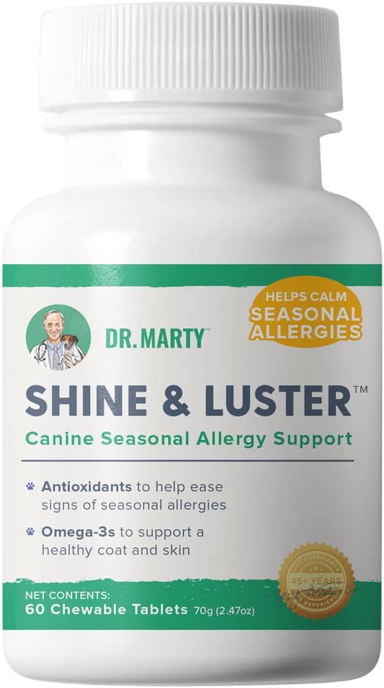 Dr. Marty Shine & Luster Seasonal Allergy Support Masticabili per cani, 60 Ct.