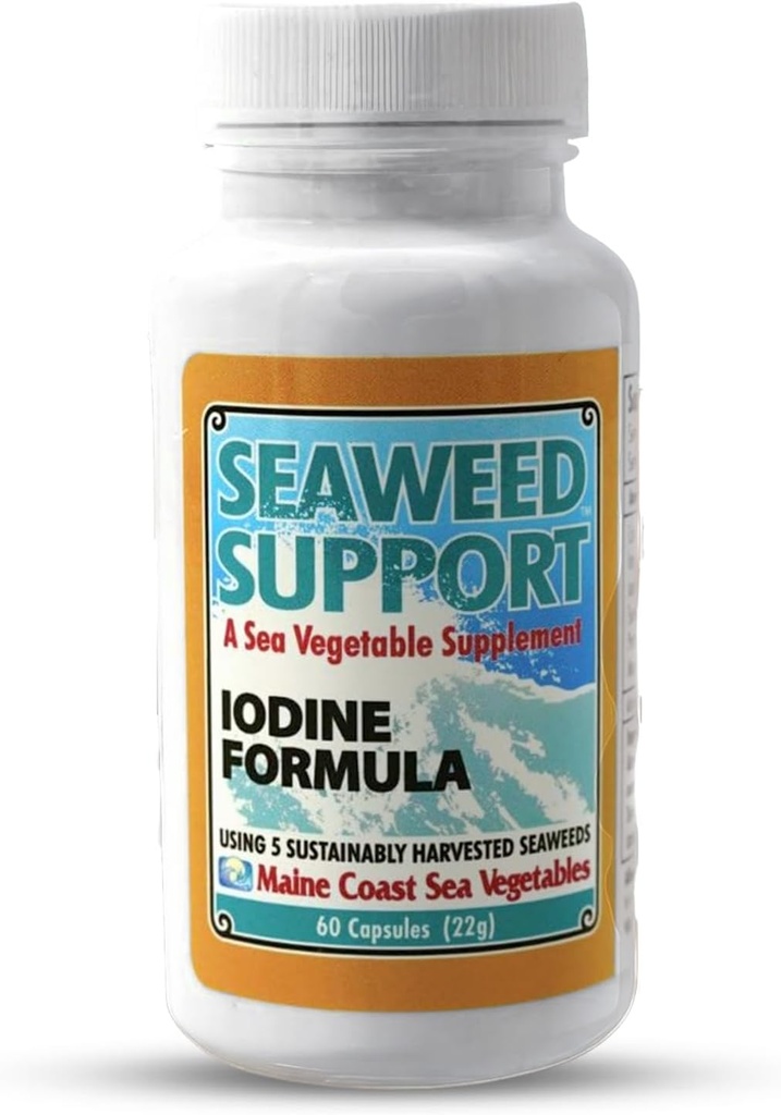 Maine Coast Sea Vegetas Seaweed Support Iodine Formula | Fonte di Iodio da Seaweed | Daily Use Iodine Supplement | Organic Alaria, Rockweed, Sea Lettuce, Dulse & Bladderwrack blend | 60 Capsule