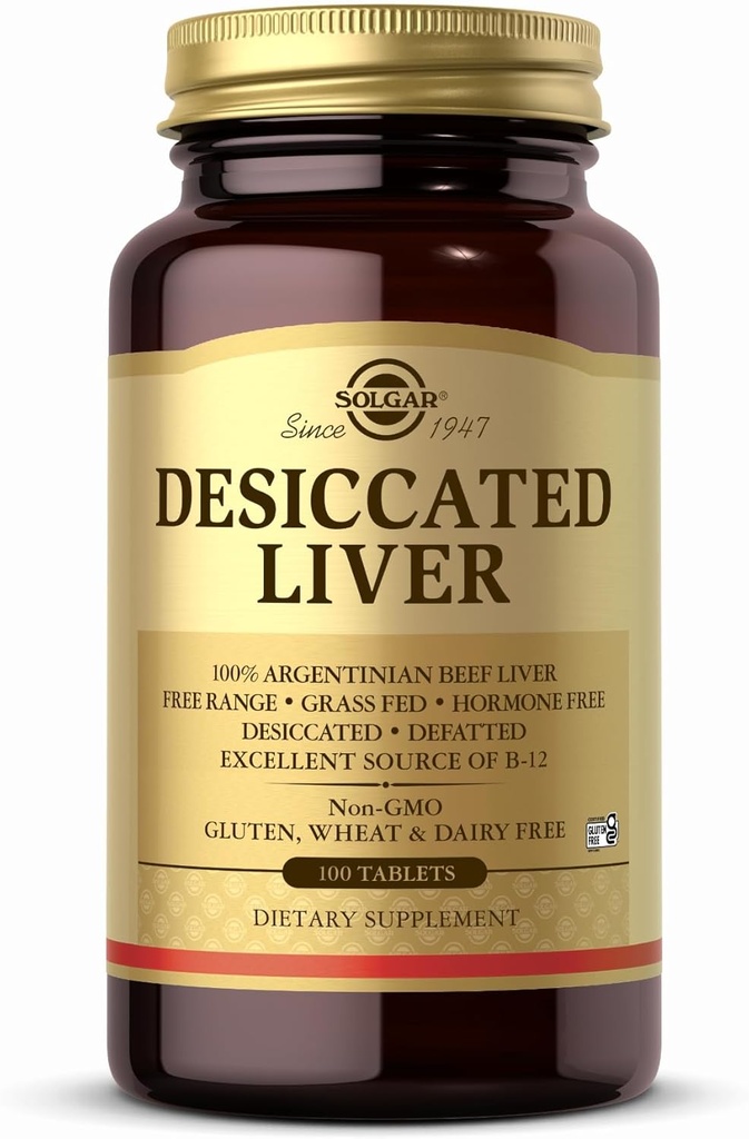 Solgar Desiccated Liver Tablets, 100 Conte