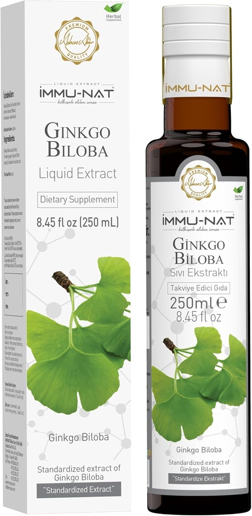 Ginkgo Biloba Premium Liquid Supplement - 8.5oz - Migliora la memoria e la funzione cognitiva - Formula di erbe
