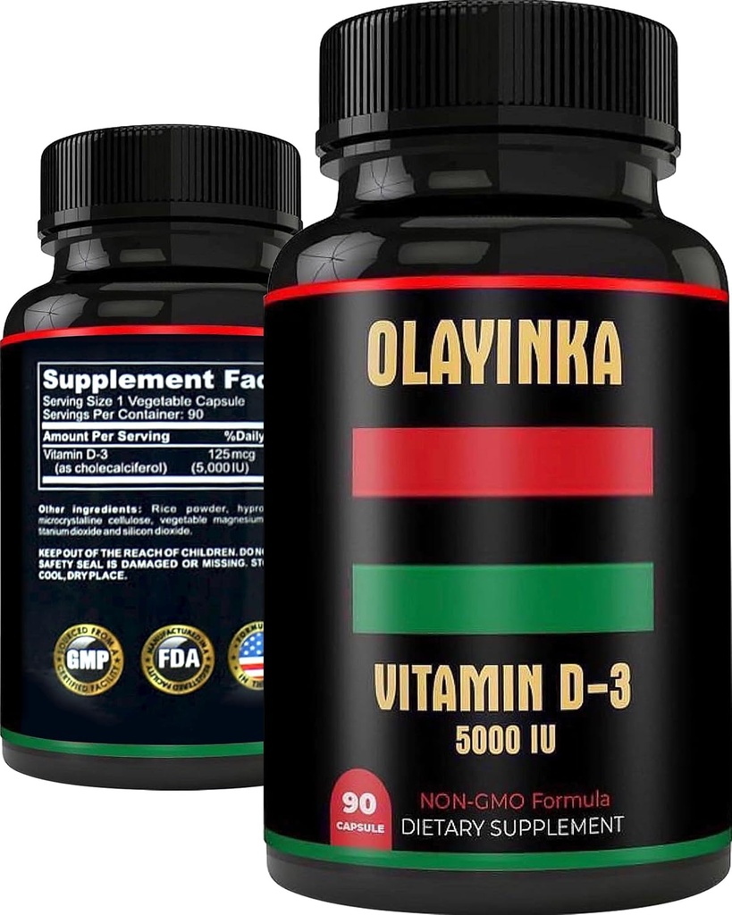 Vitamina D3 5000 IU - 125 mcg Vitamina D3 Integratori per Donne & Uomini - Salute Della Pelle, Funzione Muscolare & Supporto Immunità - Non-OGM, Alta Potenza Vitamina D3 5000 IU, Alimentazione 3 mesi