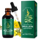 Estratto di foglie di Mullein Gocce-Organico Liquido Mullein Supplemento per la salute dei polmoni - Vegan, Nessun AdditiviPulizia bronchiale per il supporto sanitario