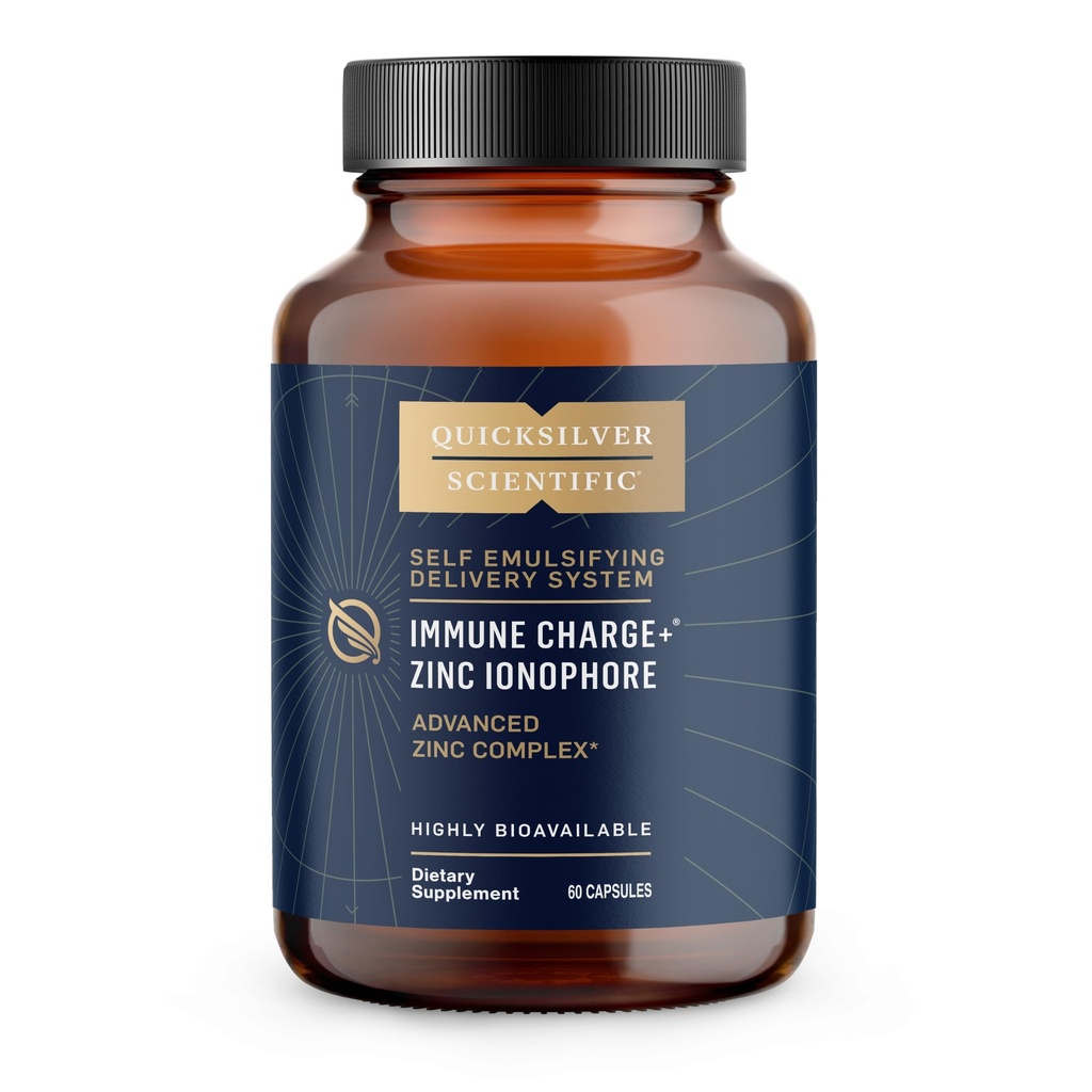 Quicksilver Scientific Immune Charge+ Zinc Ionophore - Integratore di zinco Complesso con Quercetin, Luteolin, Hesperetin Immune + GI Support (60 capsule)